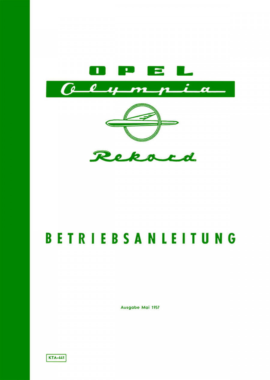 Opel Olympia Rekord Betriebsanleitung