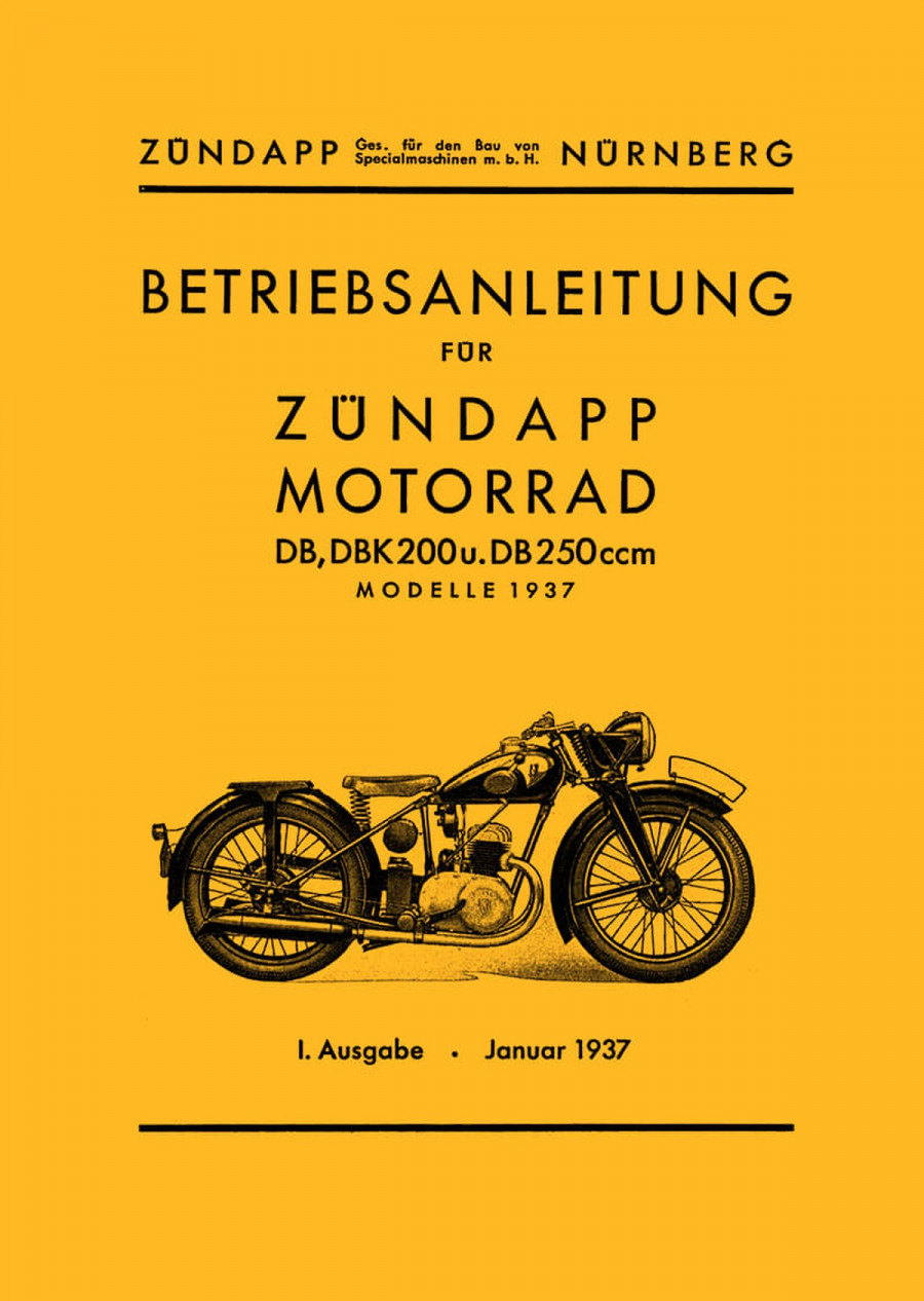 Zündapp DB200 DBK200 DB250 Betriebsanleitung