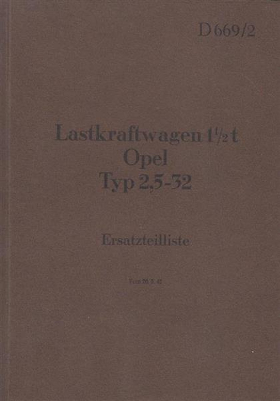 Opel LKW 1,5t Typ 2,5-32 Ersatzteilkatalog
