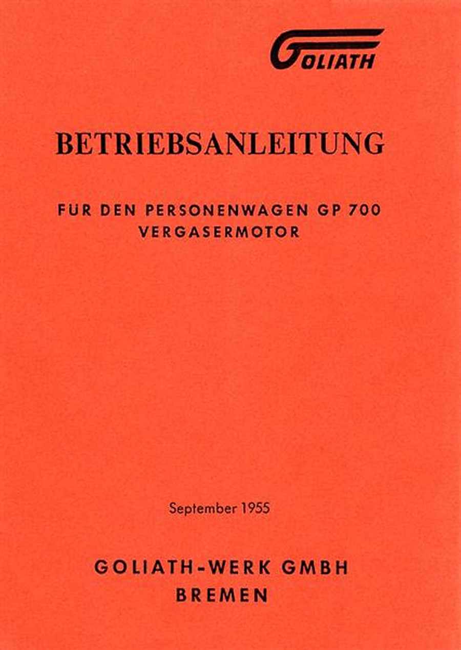 Goliath GP 700 mit Vergasermotor Betriebsanleitung