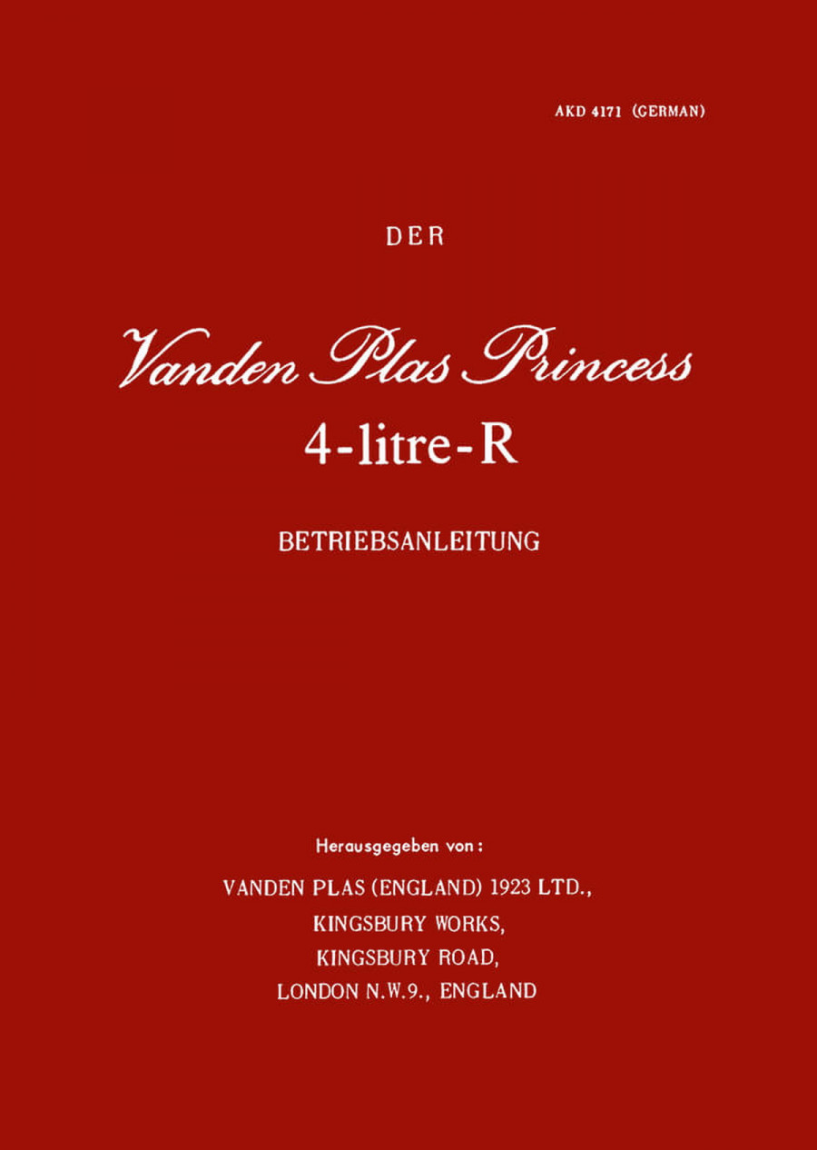 Der Vanden Plas Princess 4-litre-R Betriebsanleitung