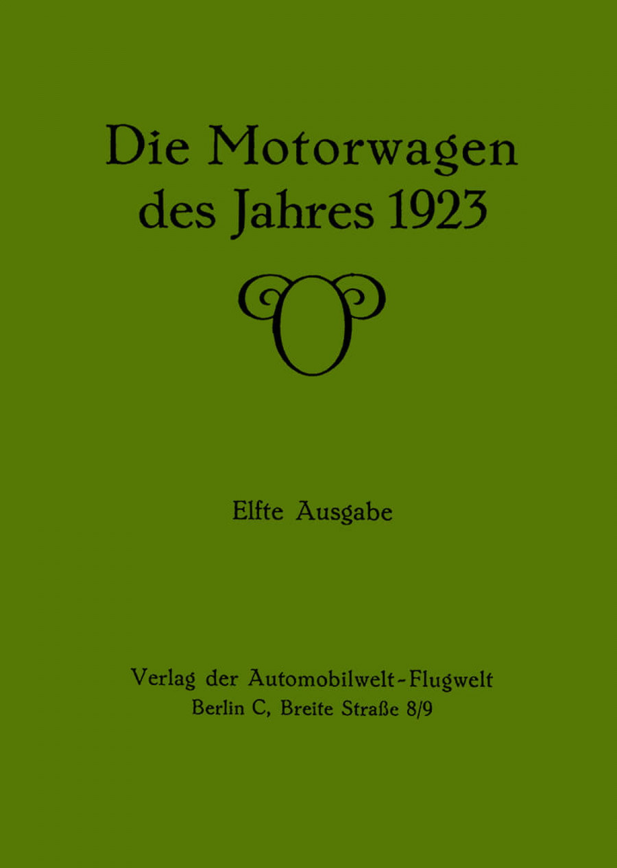 Die Motorwagen des Jahres 1923