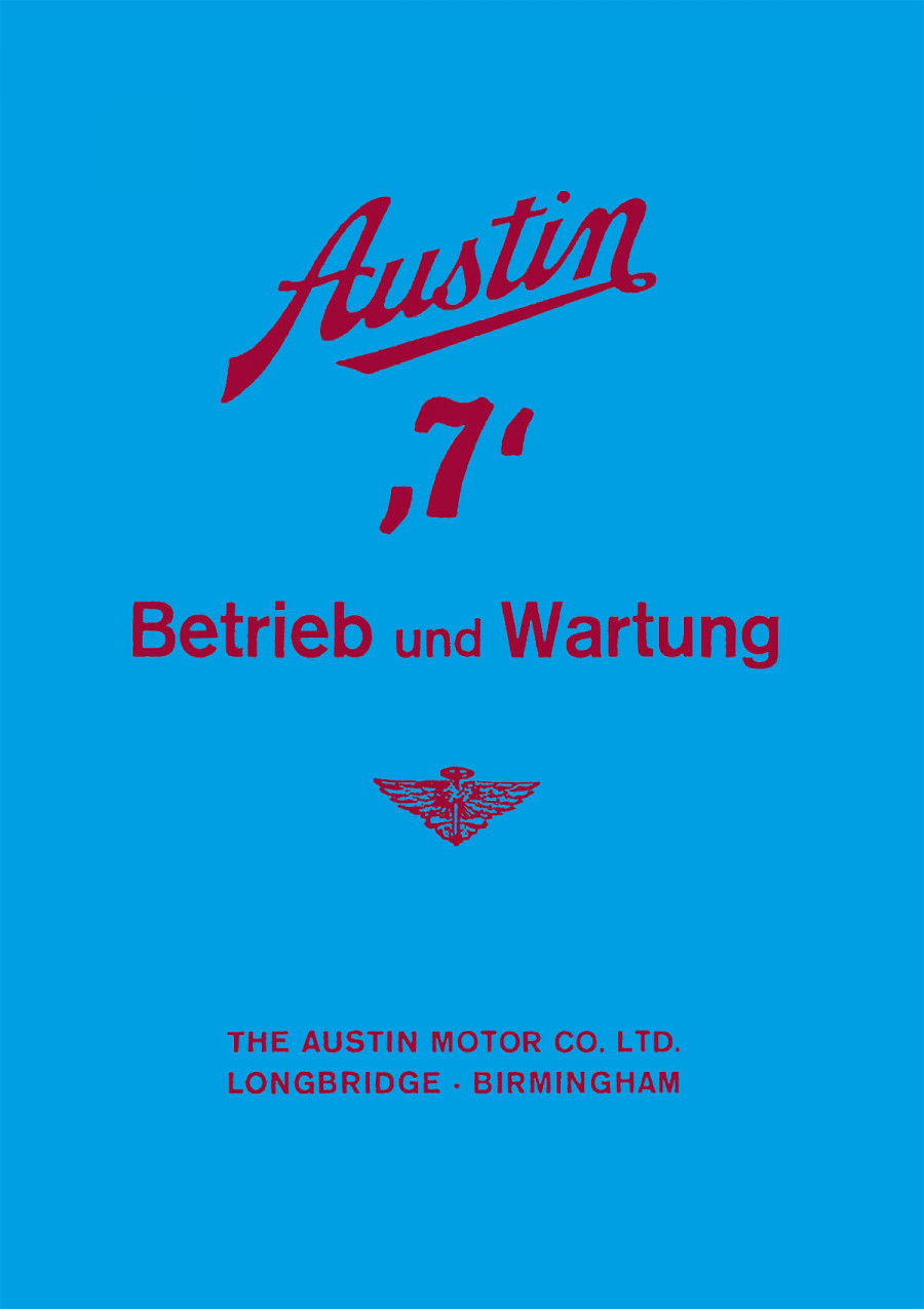 Austin Seven Limousine und Cabriolet Betriebsanleitung