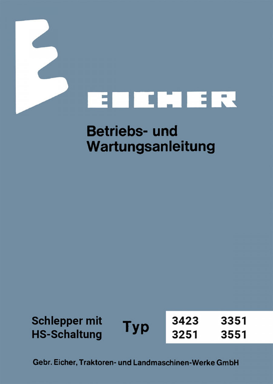 Eicher Königstiger 3251 3351 3423 3551 Betriebsanleitung