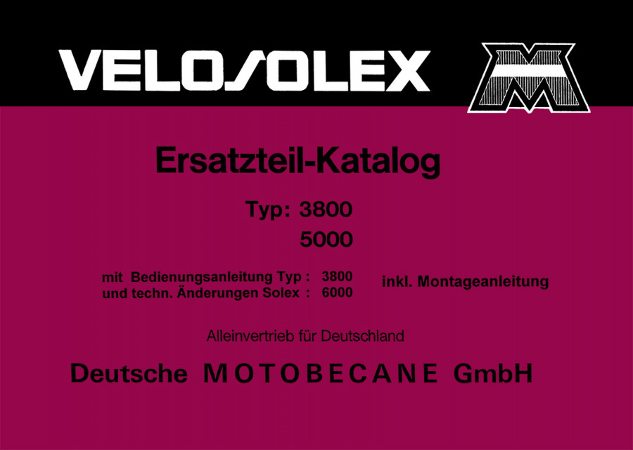Velosolex 3800 5000 6000 Ersatzteilkatalog