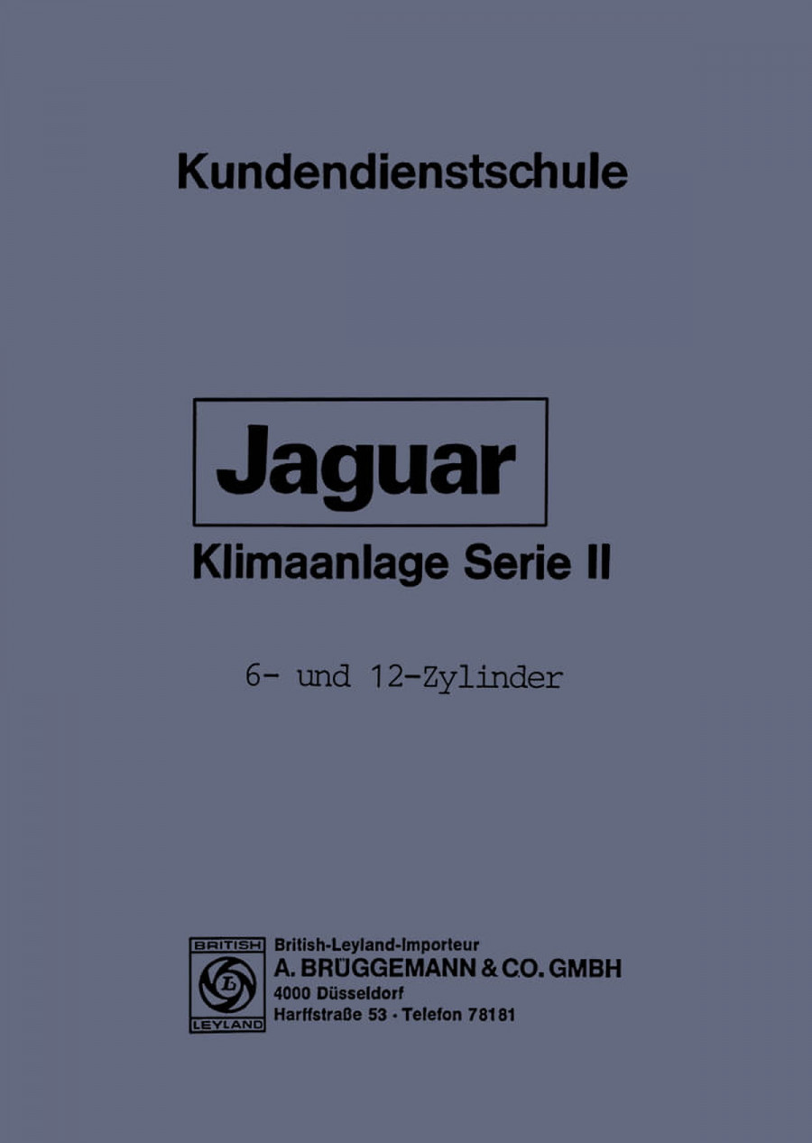 Jaguar 6- und 12-Zylinder Kundendienstschule Klimaanlage