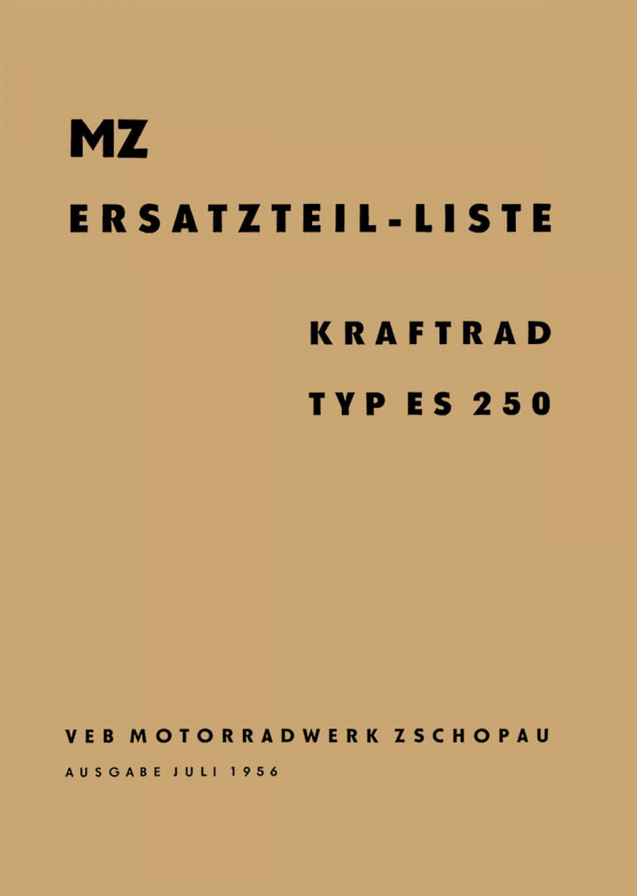 MZ ES250 Ersatzteilkatalog