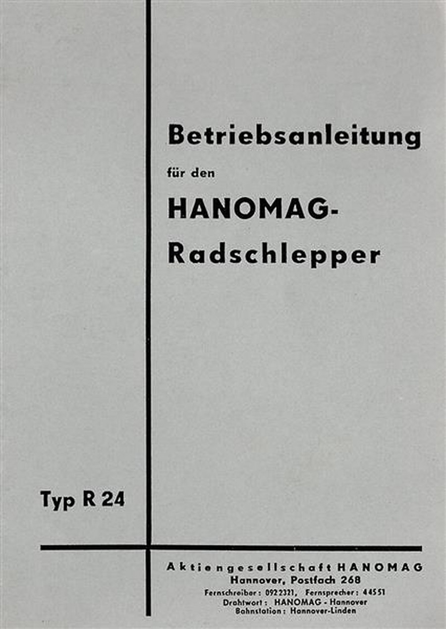 Hanomag Radschlepper R 24 Betriebsanleitung