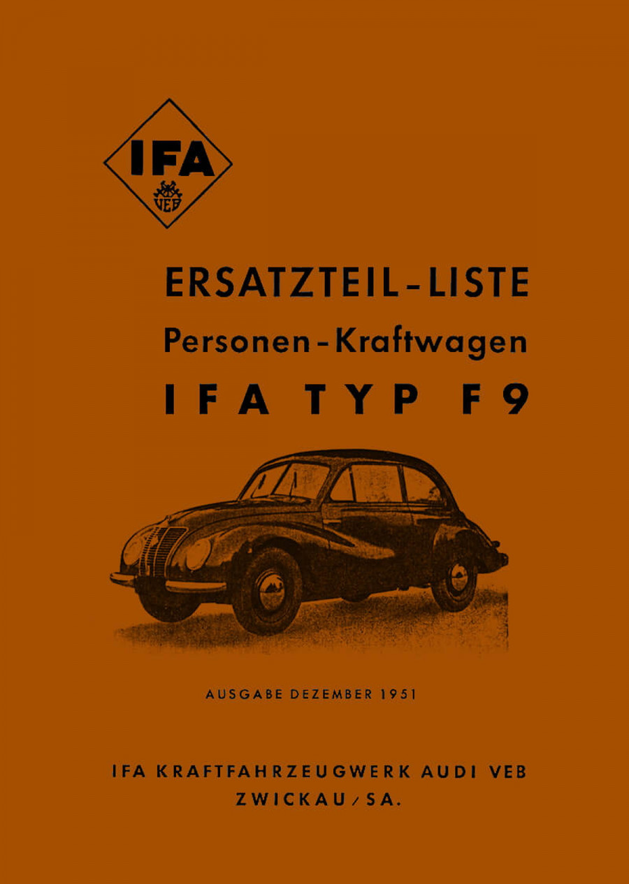 IFA F9 Ersatzteilkatalog
