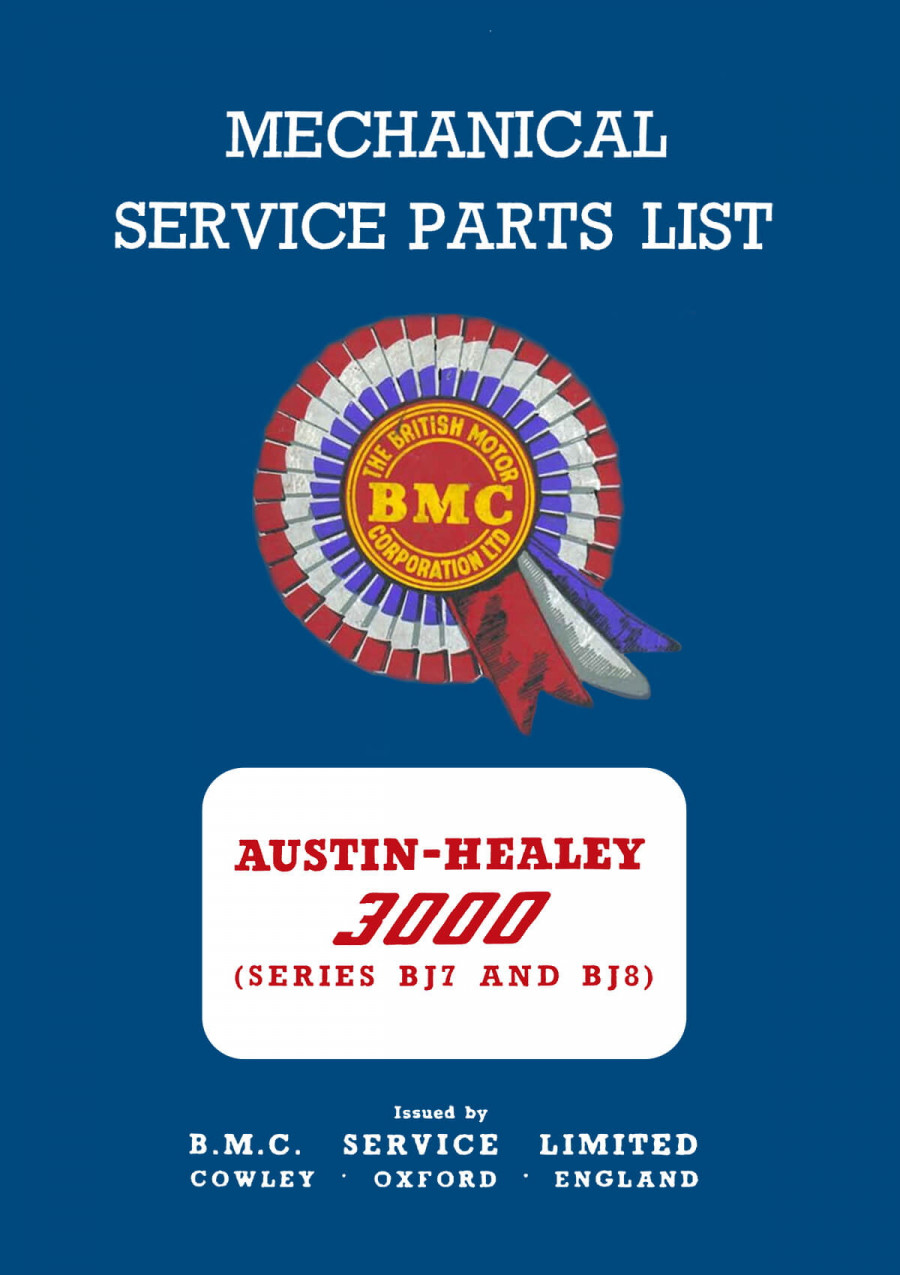 Austin 3000 MK II/ III Roadster Serie BJ 7/ BJ 8 Ersatzteilkatalog