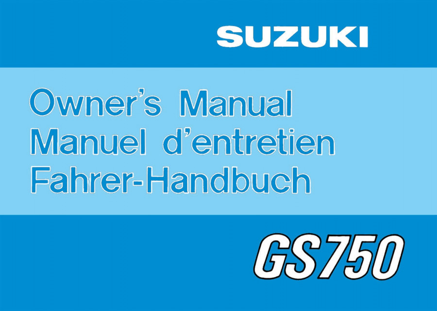 Suzuki GS750 Betriebsanleitung