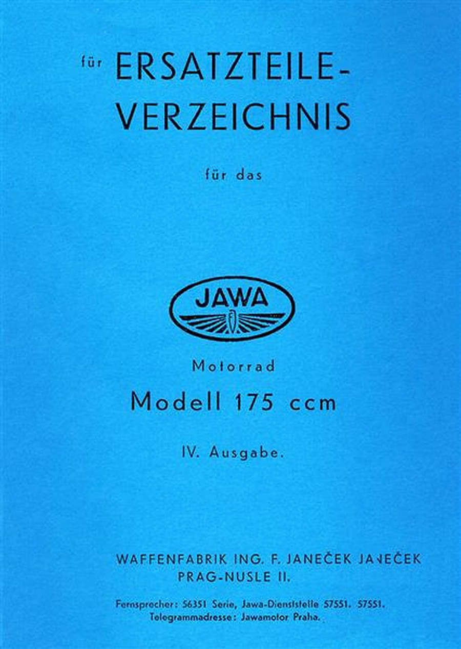Jawa Motorrad Modell 175 ccm IV Ersatzteilkatalog