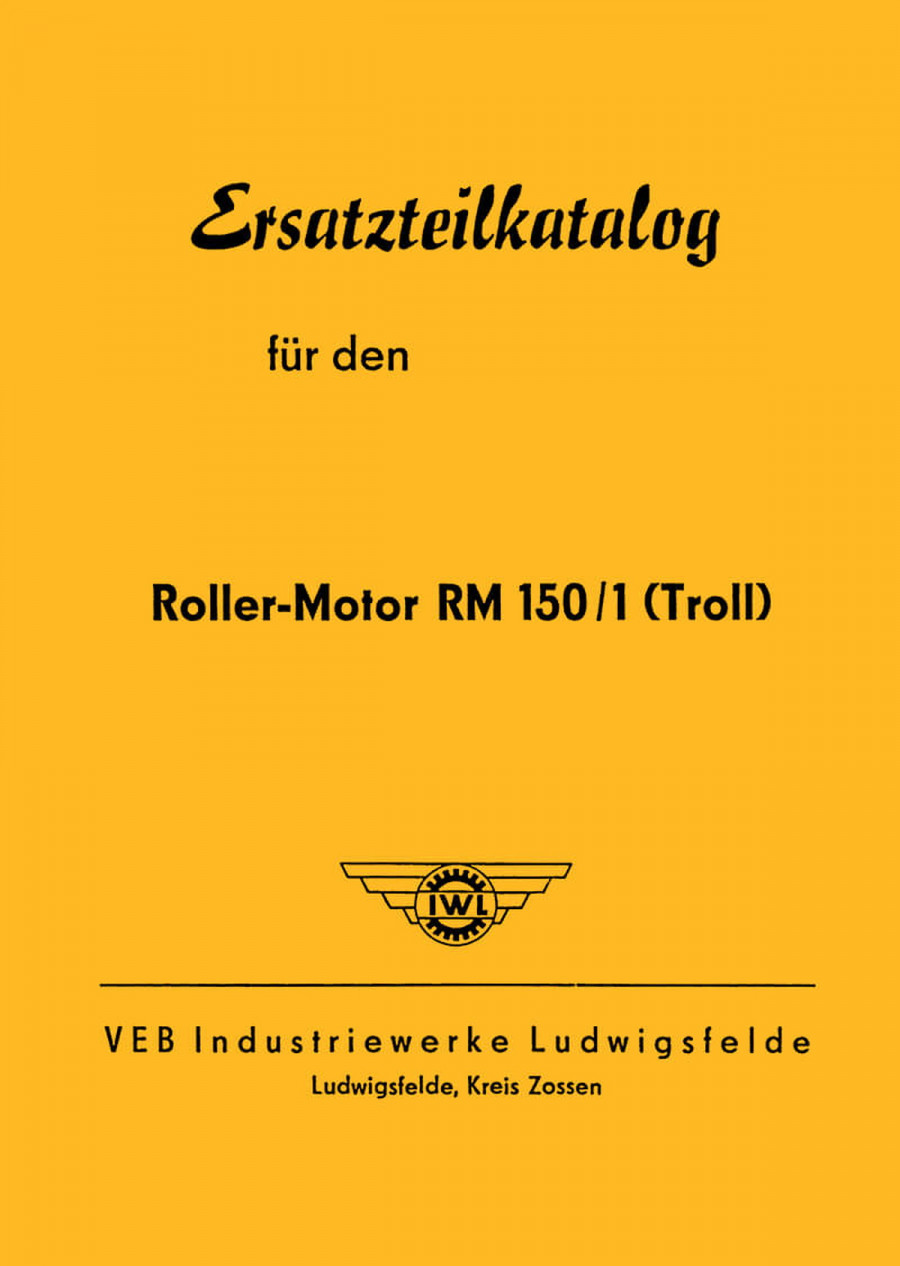 IWL Troll Roller-Motor RM 150/1 Ersatzteilkatalog