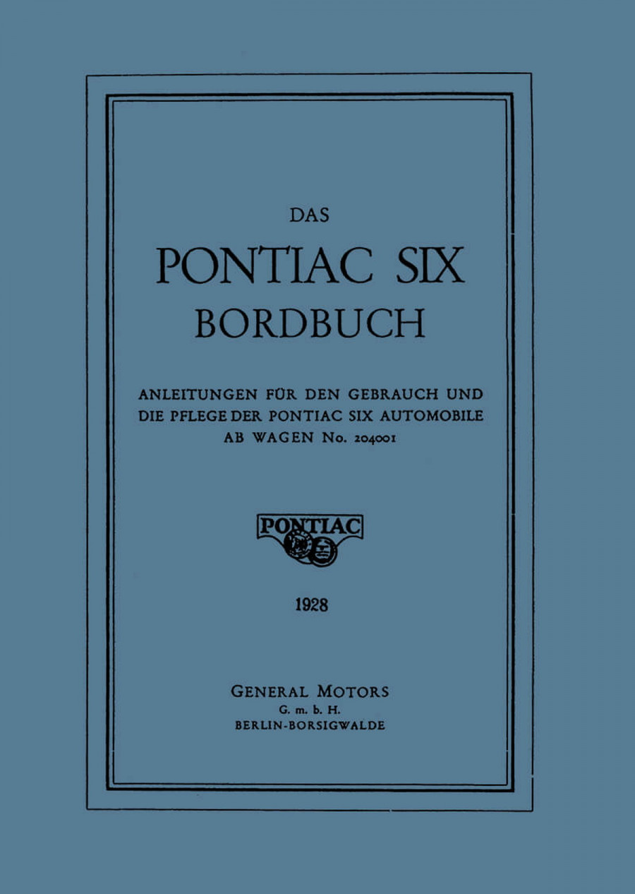 Pontiac SIX Boardbuch