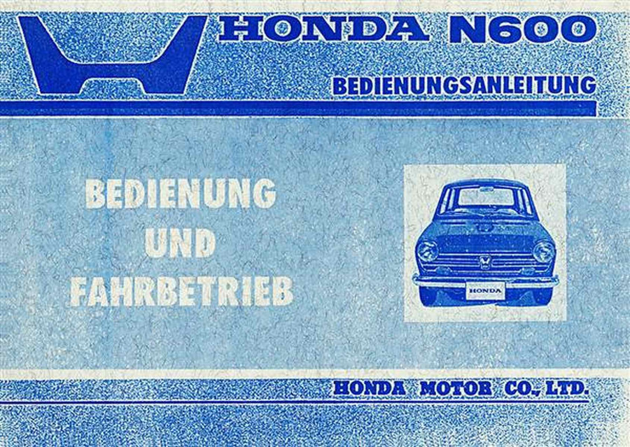 Honda N600 Betriebsanleitung