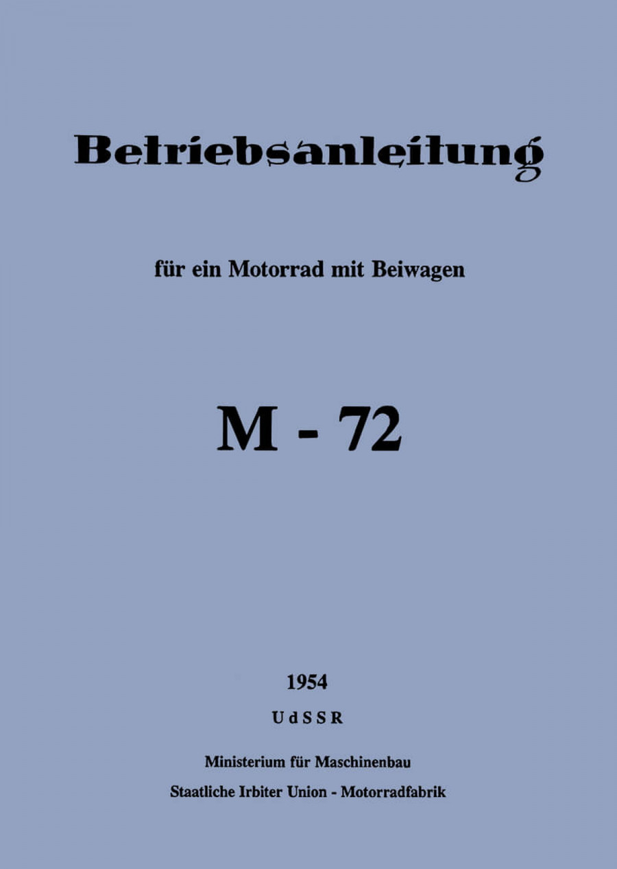 M-72 Gespann Betriebs- und Reparaturanleitung