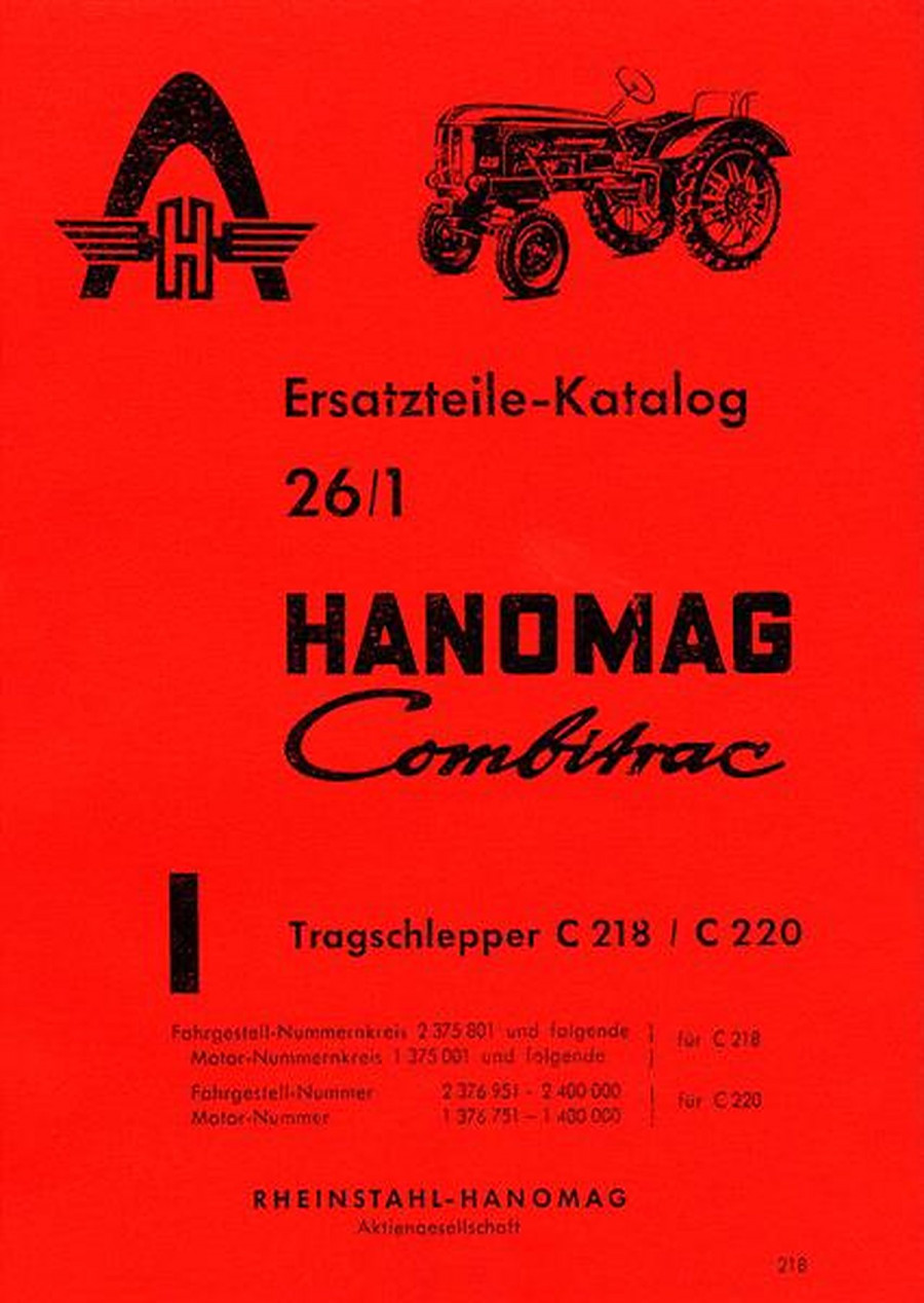 Hanomag Combitrac C 218 / C 220 Ersatzteilkatalog