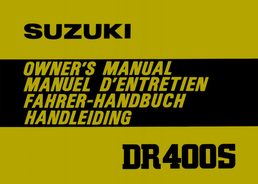 Suzuki DR400 Betriebsanleitung