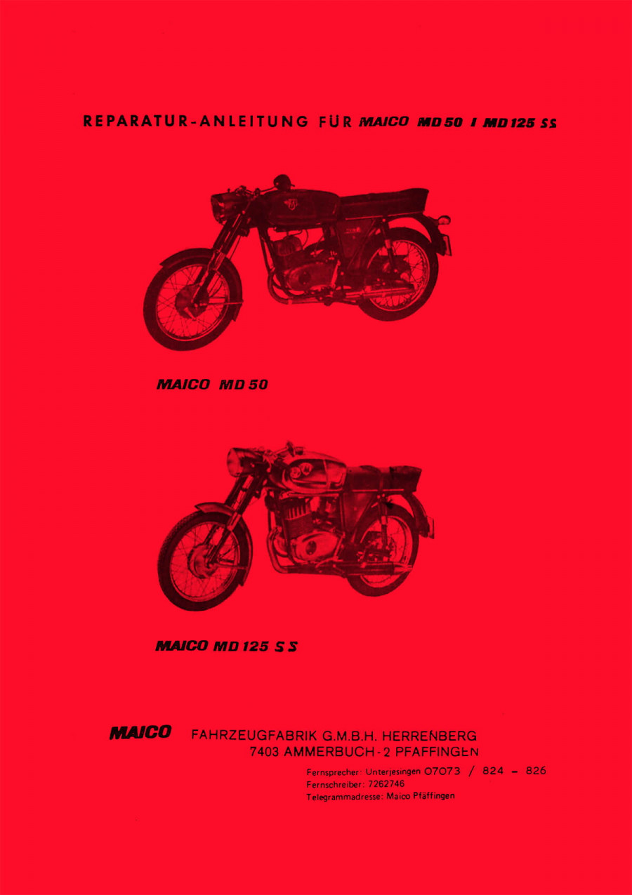 Maico MD50 MD125SS RS125 MC125 GS125 Reparaturanleitung