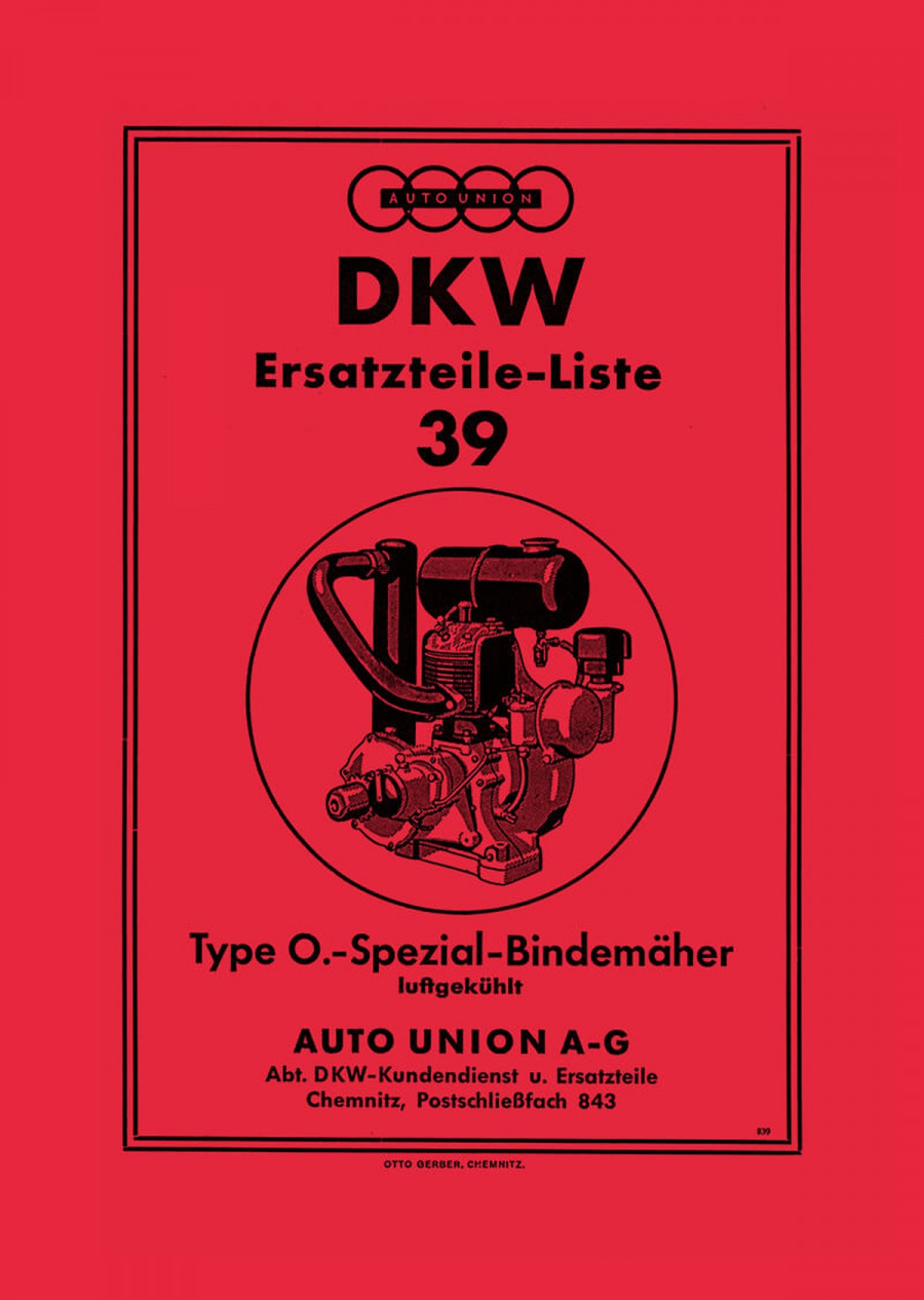 DKW Stationärmotor Sachs Ersatzteilkatalog