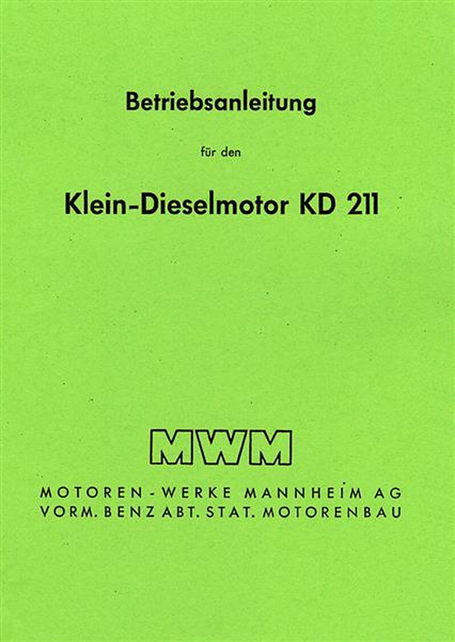 MWM KD 211 - Kombinierte Bedienungsanleitung und Ersatzteilliste