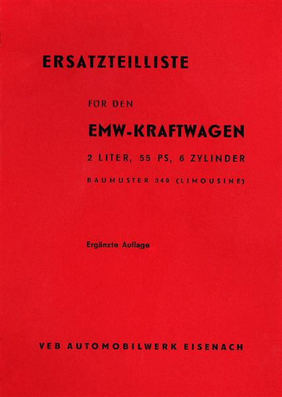 EMW-Kraftwagen Baumuster 340 Ersatzteilliste