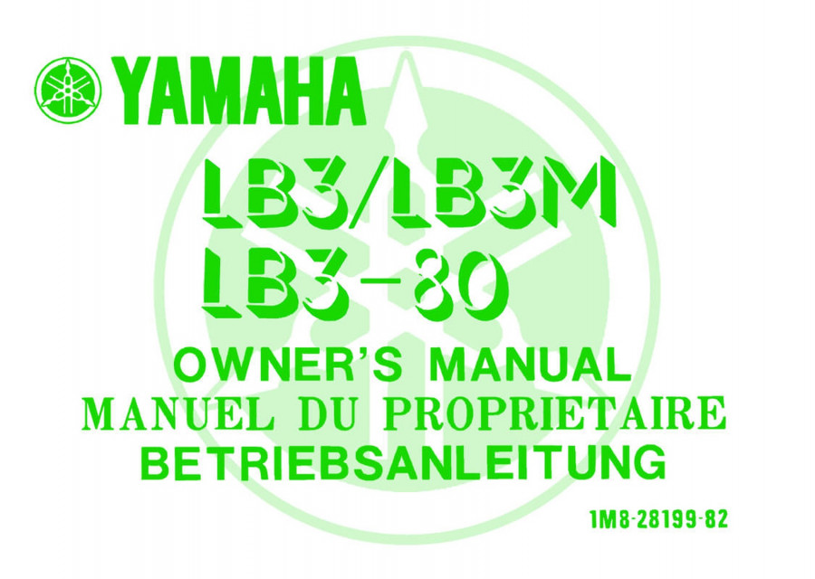 Yamaha Bop LB3 LB3M LB3-80 Betriebsanleitung