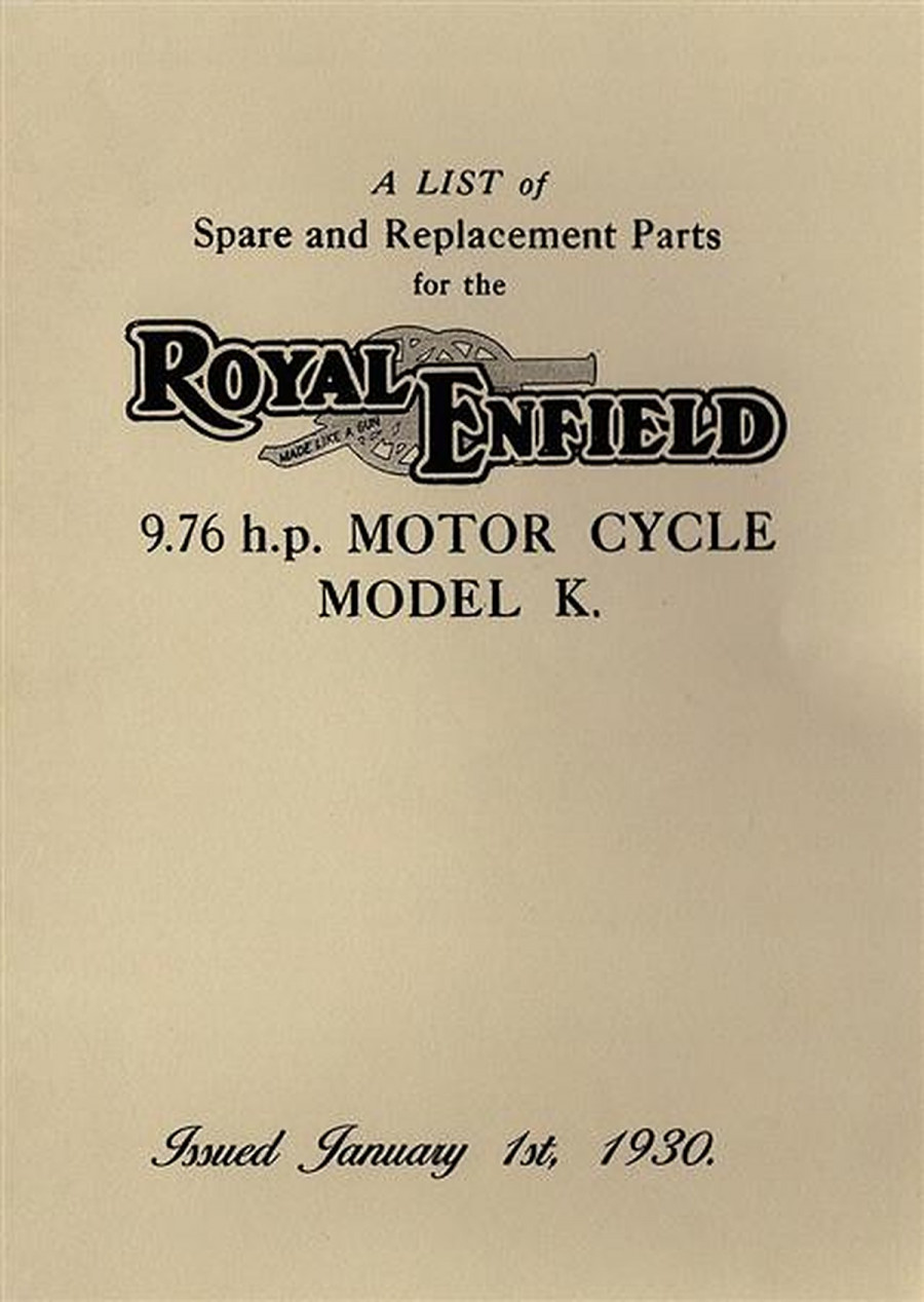 Royal Enfield Model K - Spare Parts Catalouge