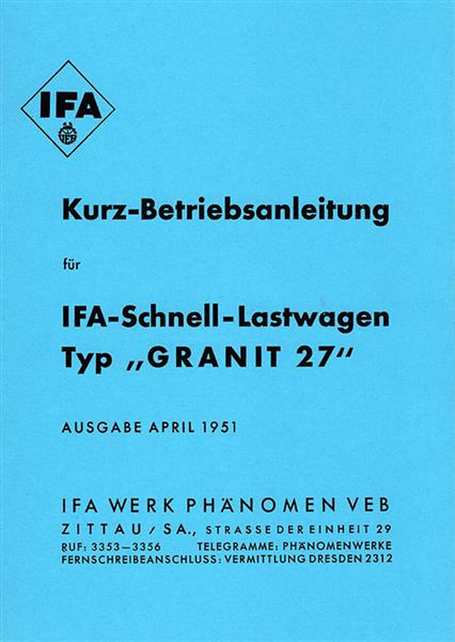Granit 27 Kurz-Betriebsanleitung