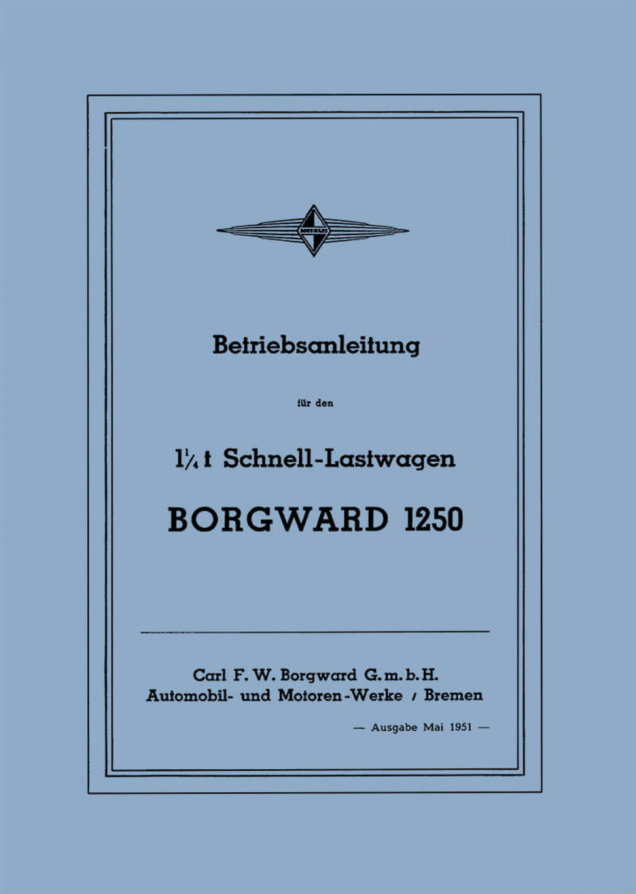 Borgward 1250 Betriebsanleitung