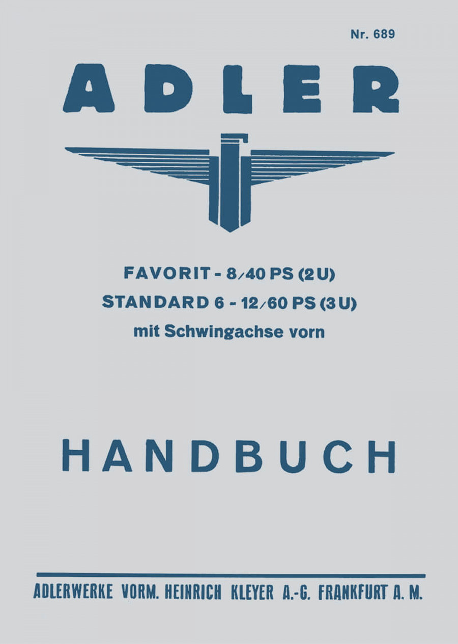 Adler Favorit und Standard 6 Betriebsanleitung