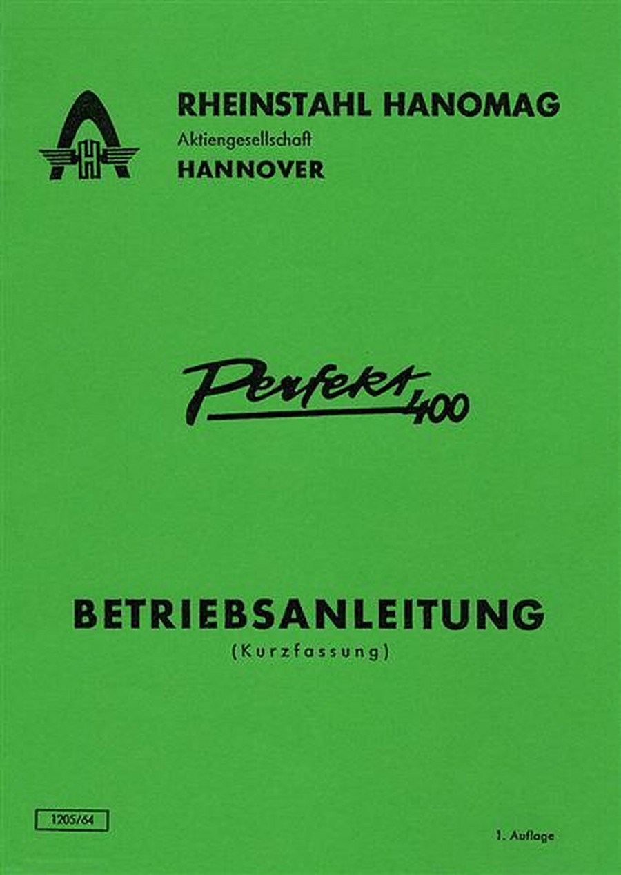 Hanomag Perfekt 400 Betriebsanleitung