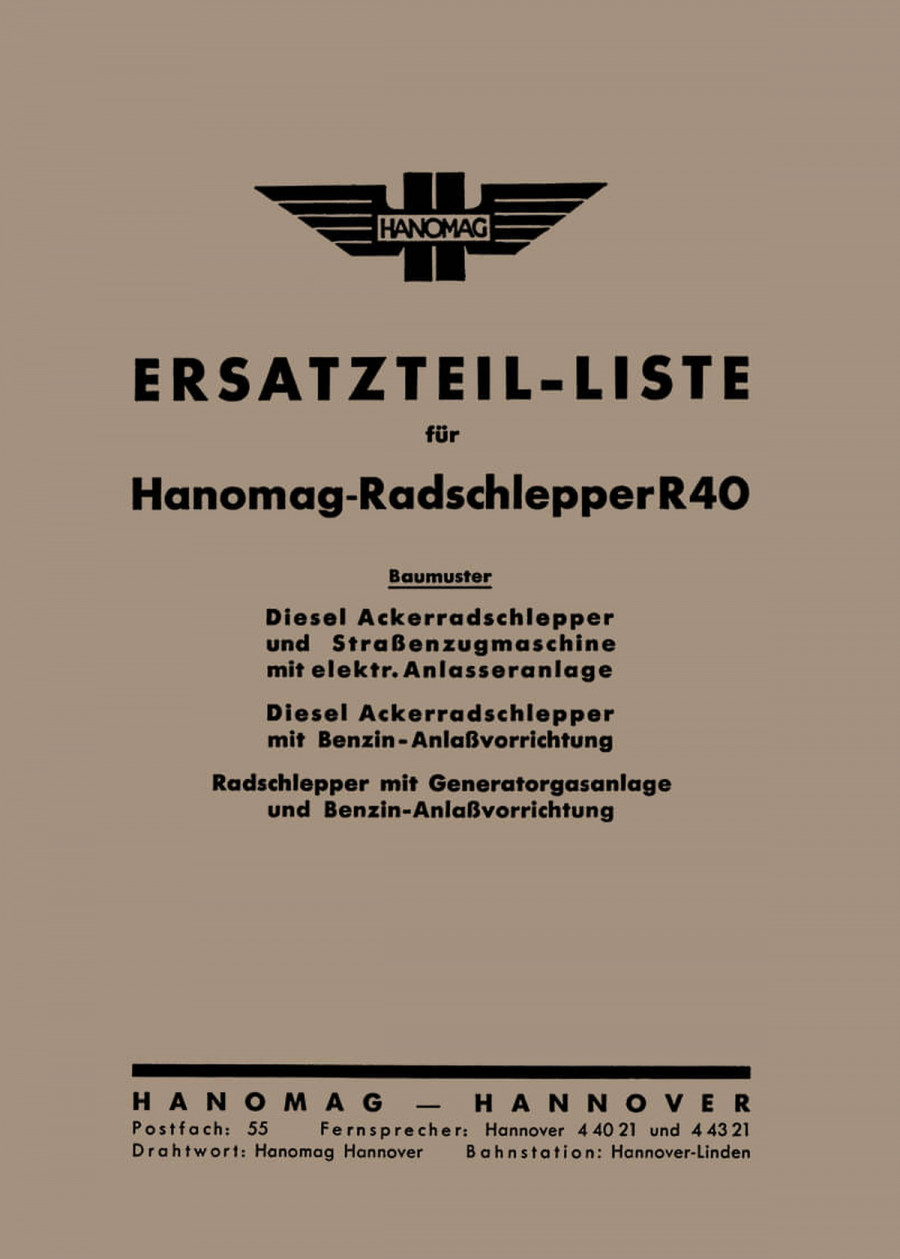 Hanomag R40 Ersatzteilkatalog