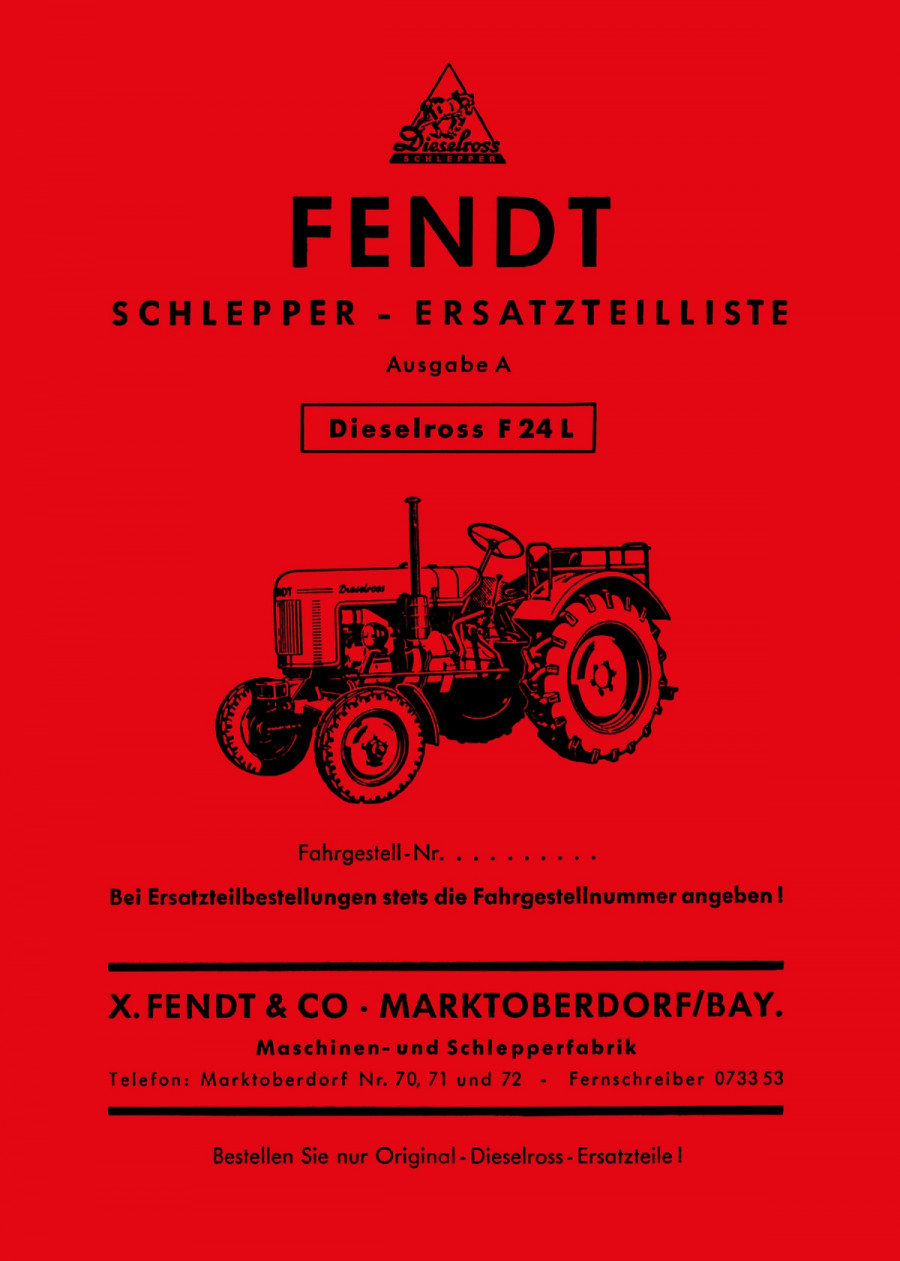 Fendt Dieselross F24L Ersatzteilkatalog