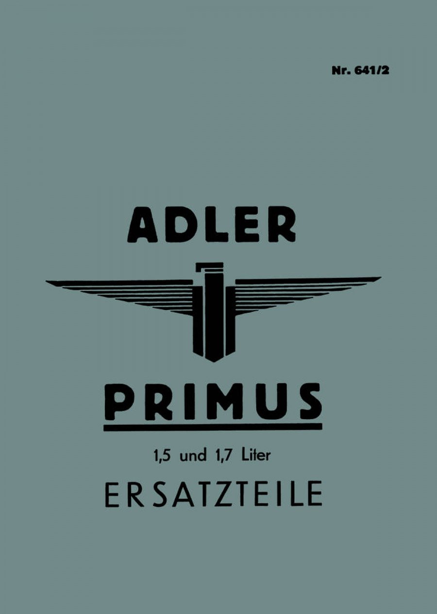 Adler Primus 1,5 ltr / 1,7 ltr Ersatzteilkatalog