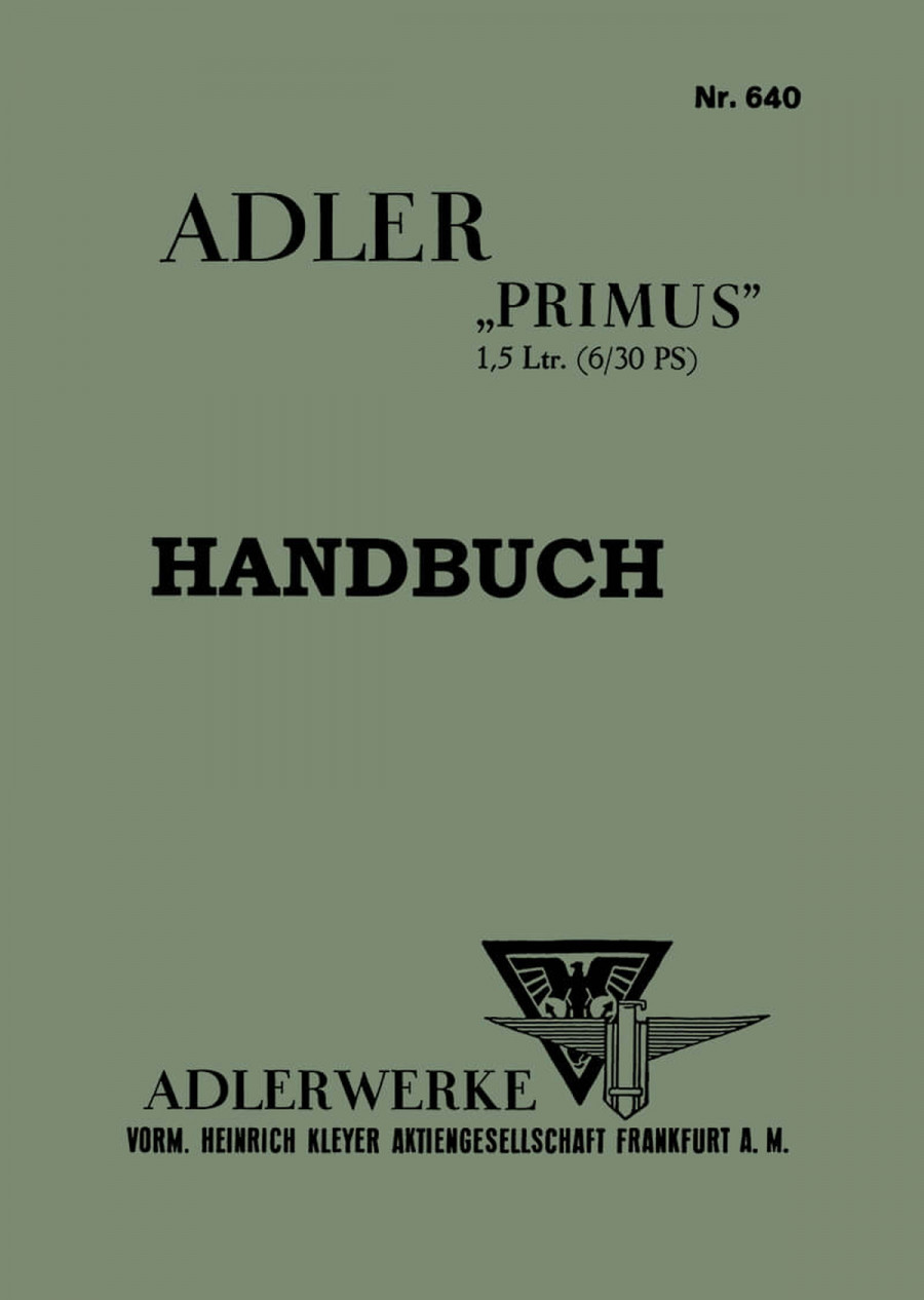 Adler Primus Handbuch