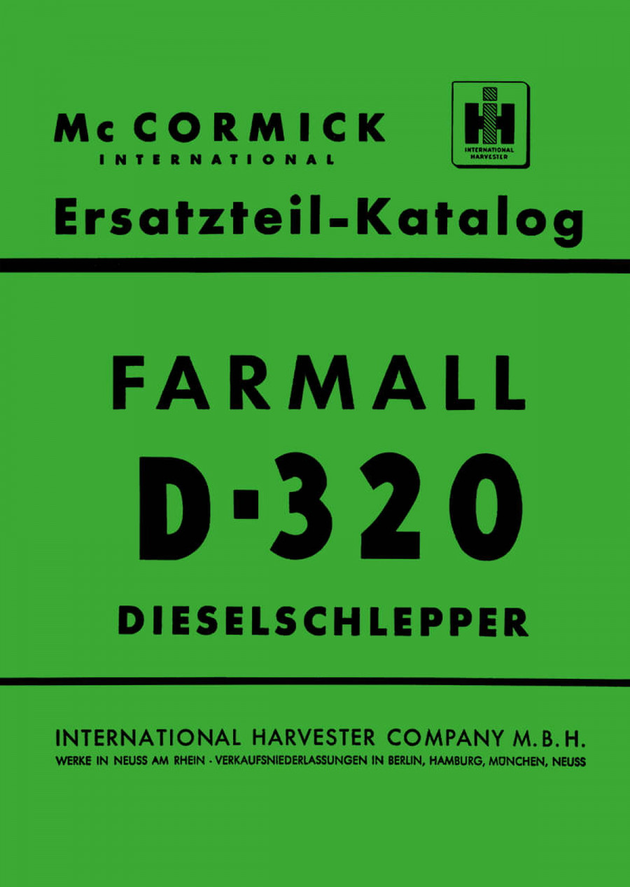 IHC International Harvester Farmall D-320 Ersatzteilkatalog