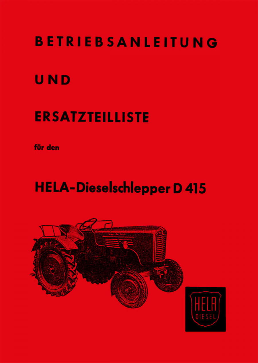 Hela D415 Betriebsanleitung Ersatzteilkatalog