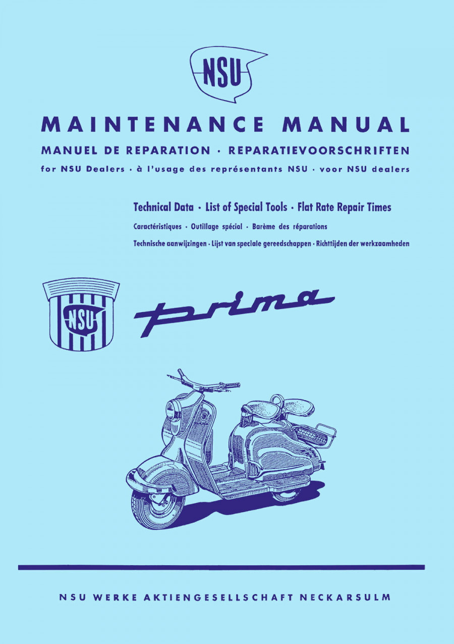 NSU Prima 125/ 150 ccm Maintenance Manual