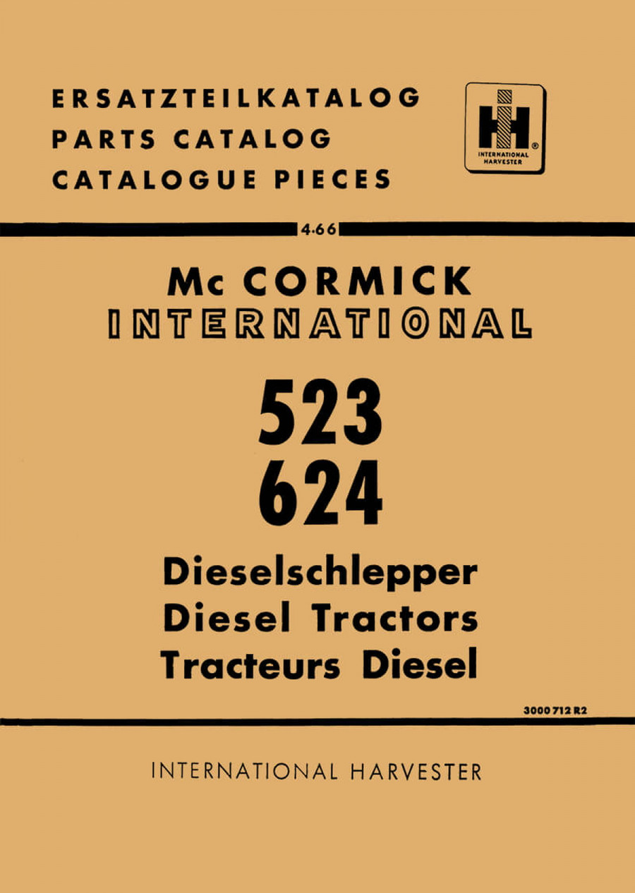 IHC 523 und 624 Traktor Ersatzteilkatalog
