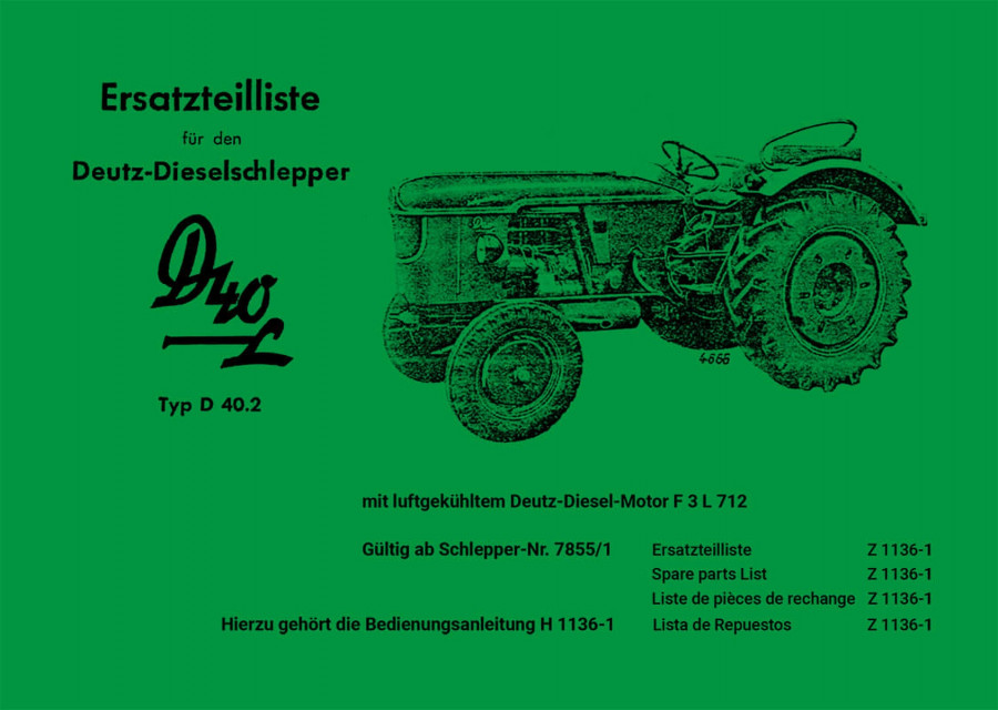 Deutz D40L Ersatzteilliste