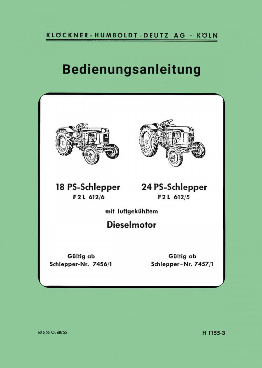 Deutz F2L612/6 und F2L612/5 Bedienungsanleitung