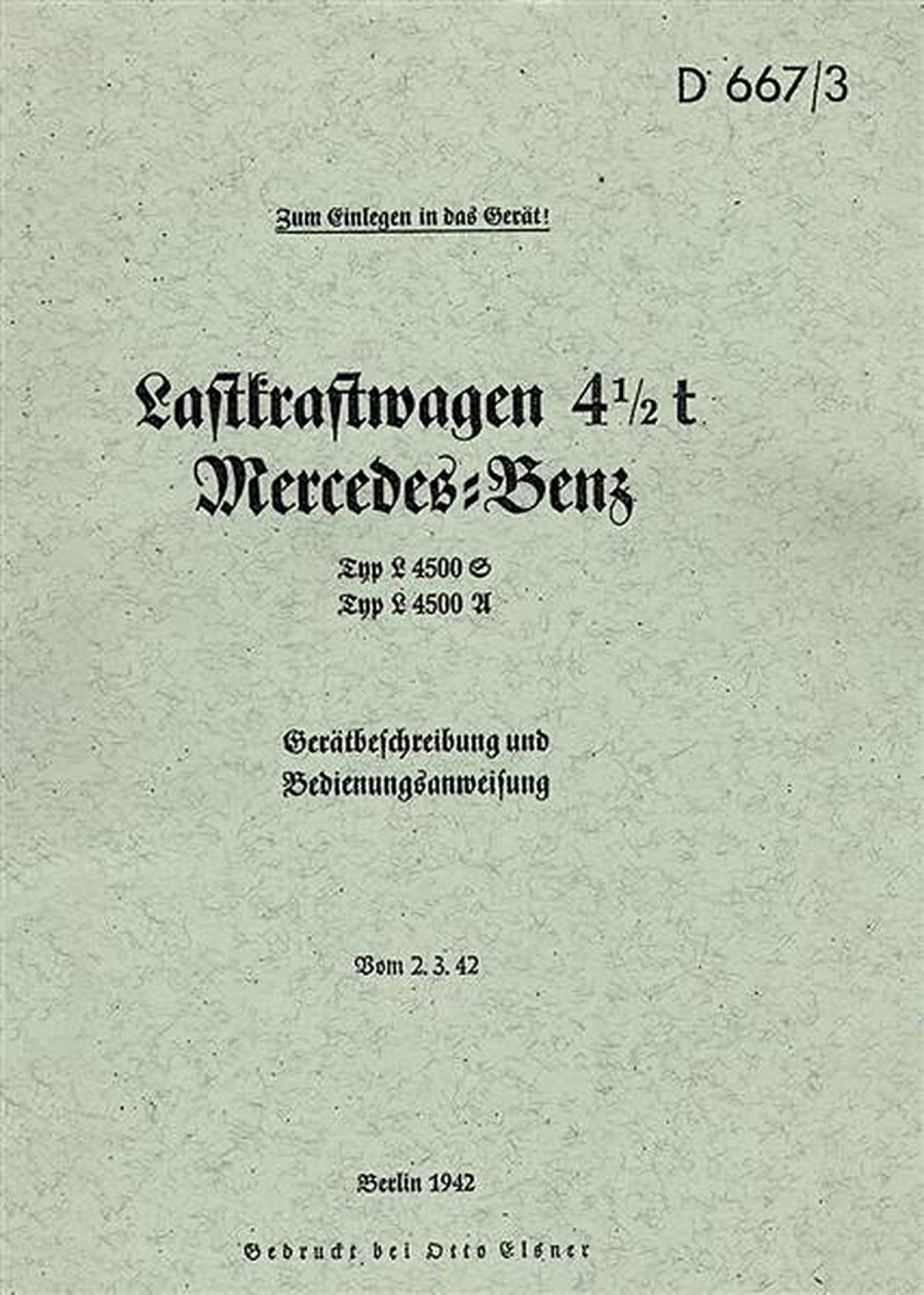 Mercedes-Benz Lastkraftwagen 4,5 t Betriebsanleitung