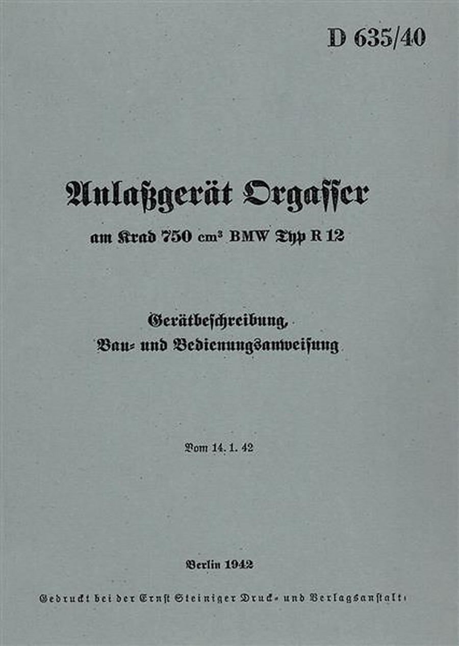 BMW R12 Anlasser Betriebsanleitung