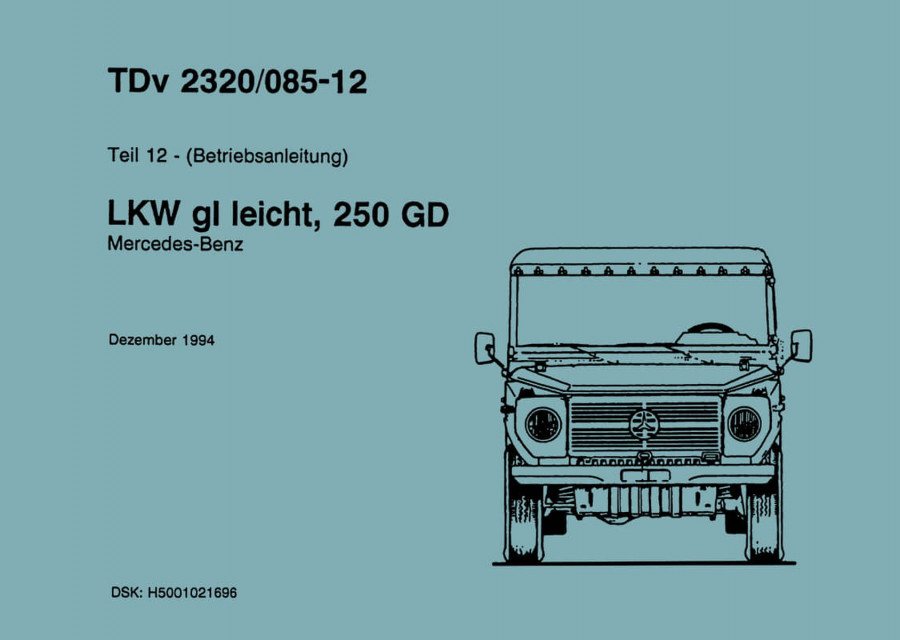 Mercedes 250 GD LKW GL leicht Betriebsanleitung