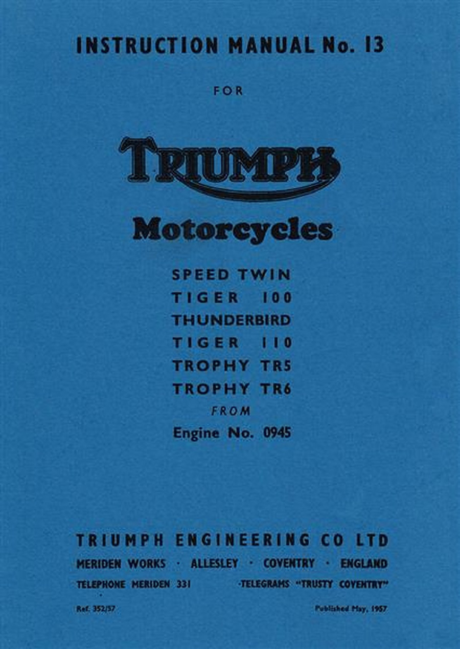 Triumph Motorcycles Instruction Manual 1957