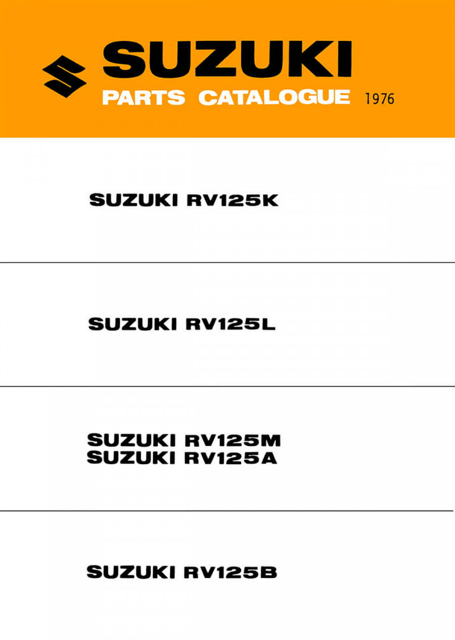 Suzuki RV125K RV125L RV125M RV125A RV125B Parts Catalogue