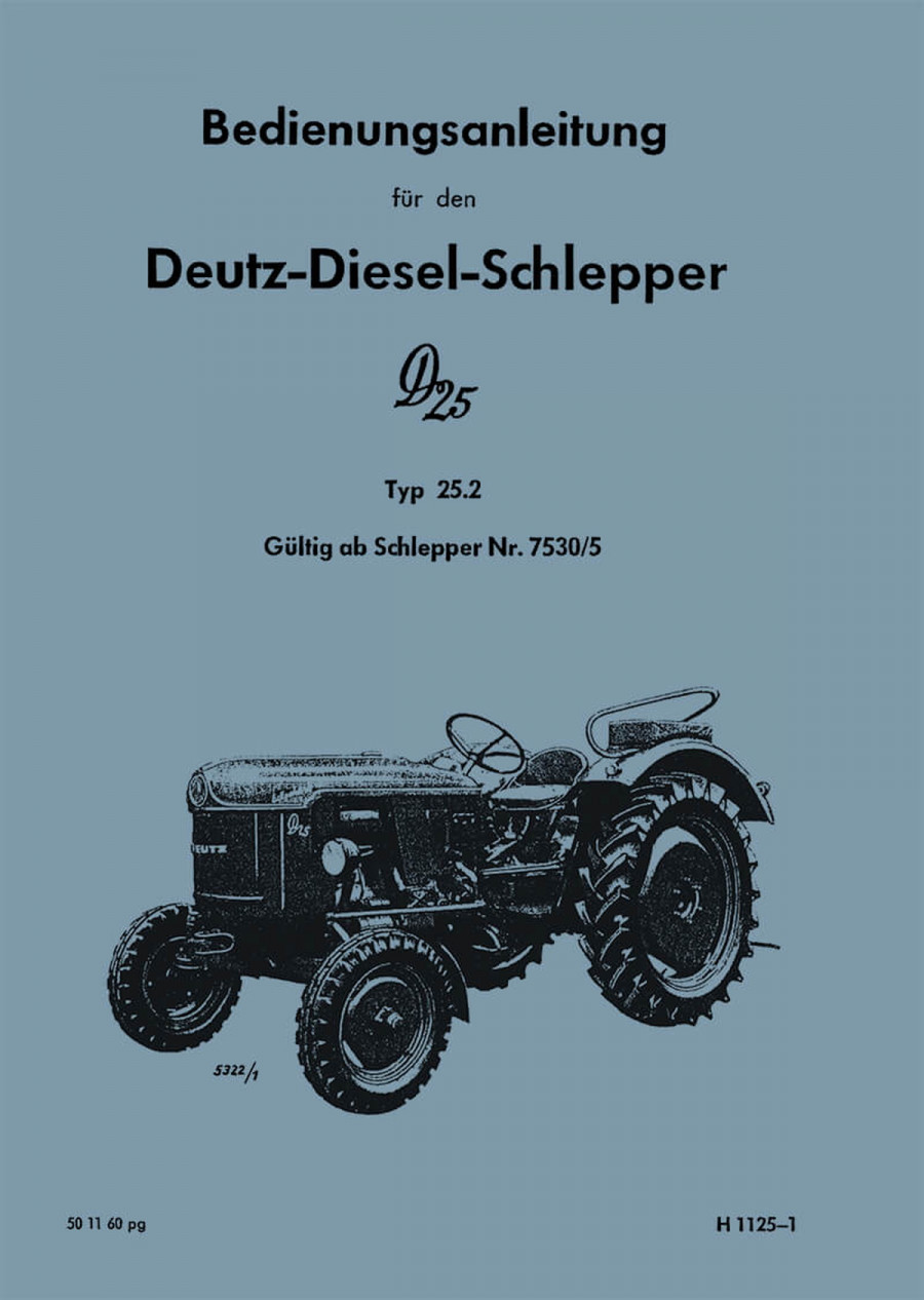 Deutz D25 Bedienungsanleitung
