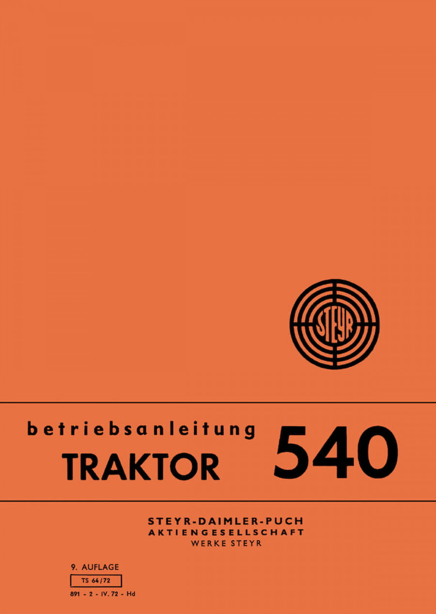 Steyr 540 540a 540h 540g Traktor Betriebsanleitung