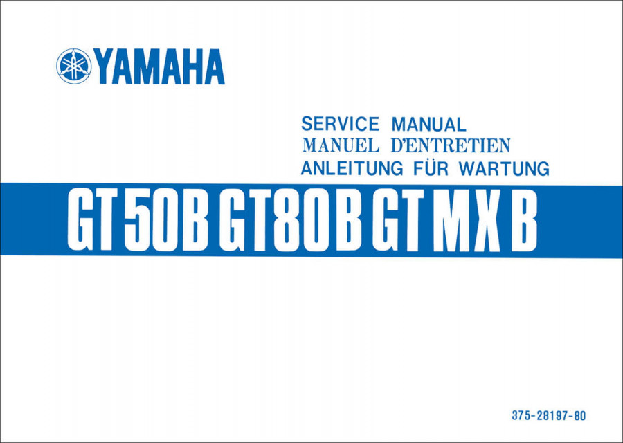 Yamaha GT50B, GT80B und  GTMXB, Anleitung für Wartung